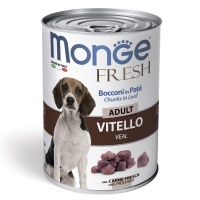Monge Dog Fresh Chunks in Loaf консервы для собак мясной рулет телятина 400г