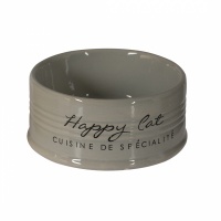 DUVO+ Миска для животных керамическая, "Happy Cat", серая, 300мл