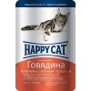 ХэппиКэт паучи для кошек в желе говядина, печень, горох, 0,1 кг 1002311