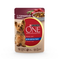 Purina One Mini консервы для собак говядина картофель горох
