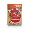 Purina One Mini консервы для собак контроль веса курица рис томаты