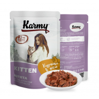 Karmy Kitten влажный корм для котят, беременных и кормящих кошек, Курица в желе 80 г